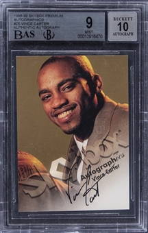 1998-99 Skybox Premium "Autographics" #25 Vince Carter Signed Rookie Card - BGS MINT 9/BGS 10